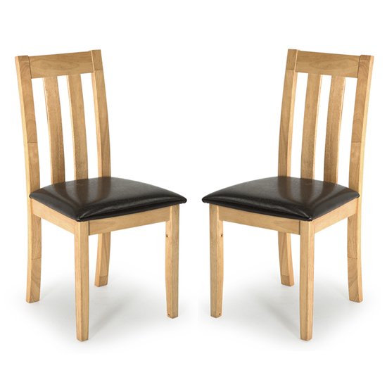 Annect Natural Wooden Dining Chairs In Pair