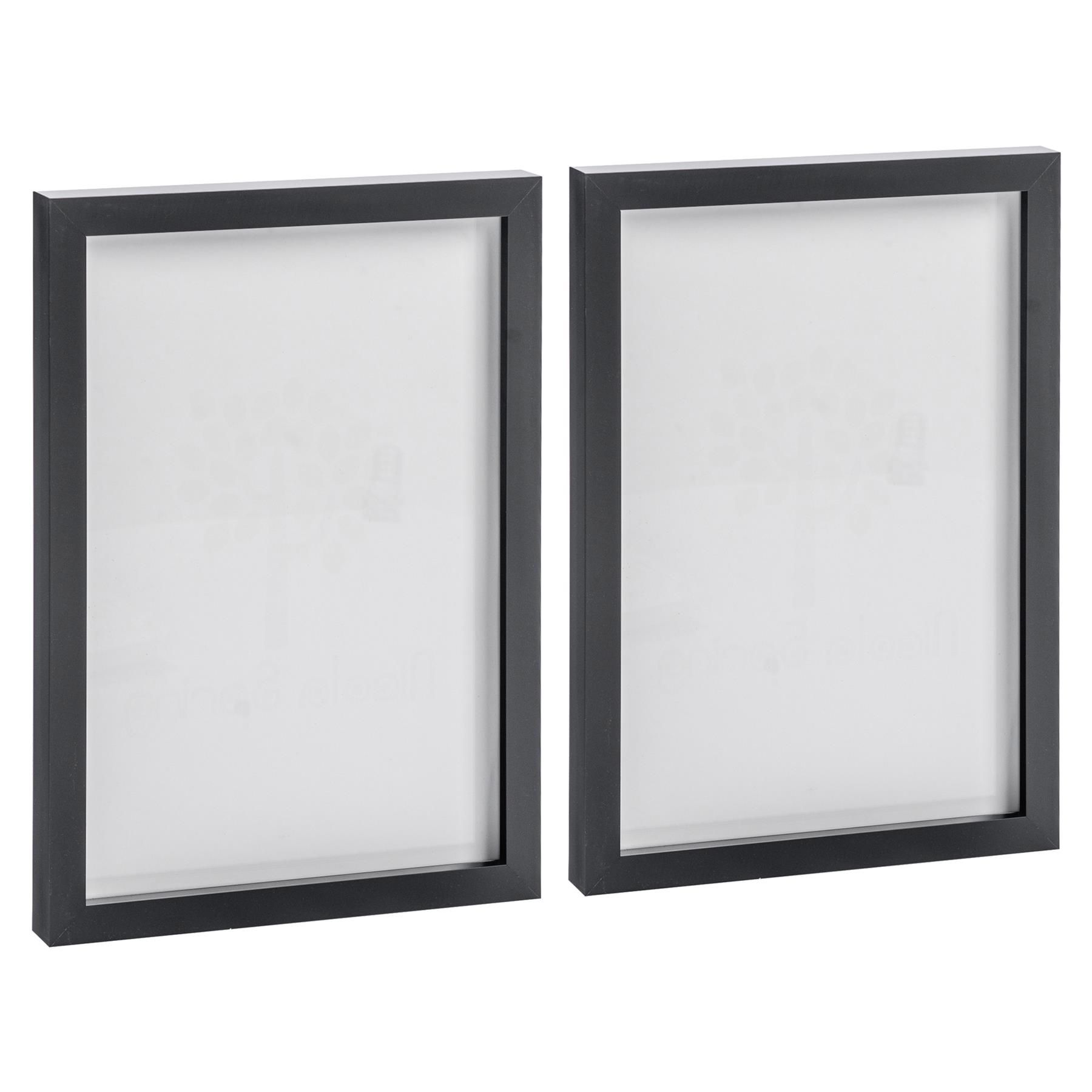 Nicola Spring Photo Frames - A4 (8" x 12") - Pack of 2 in Black