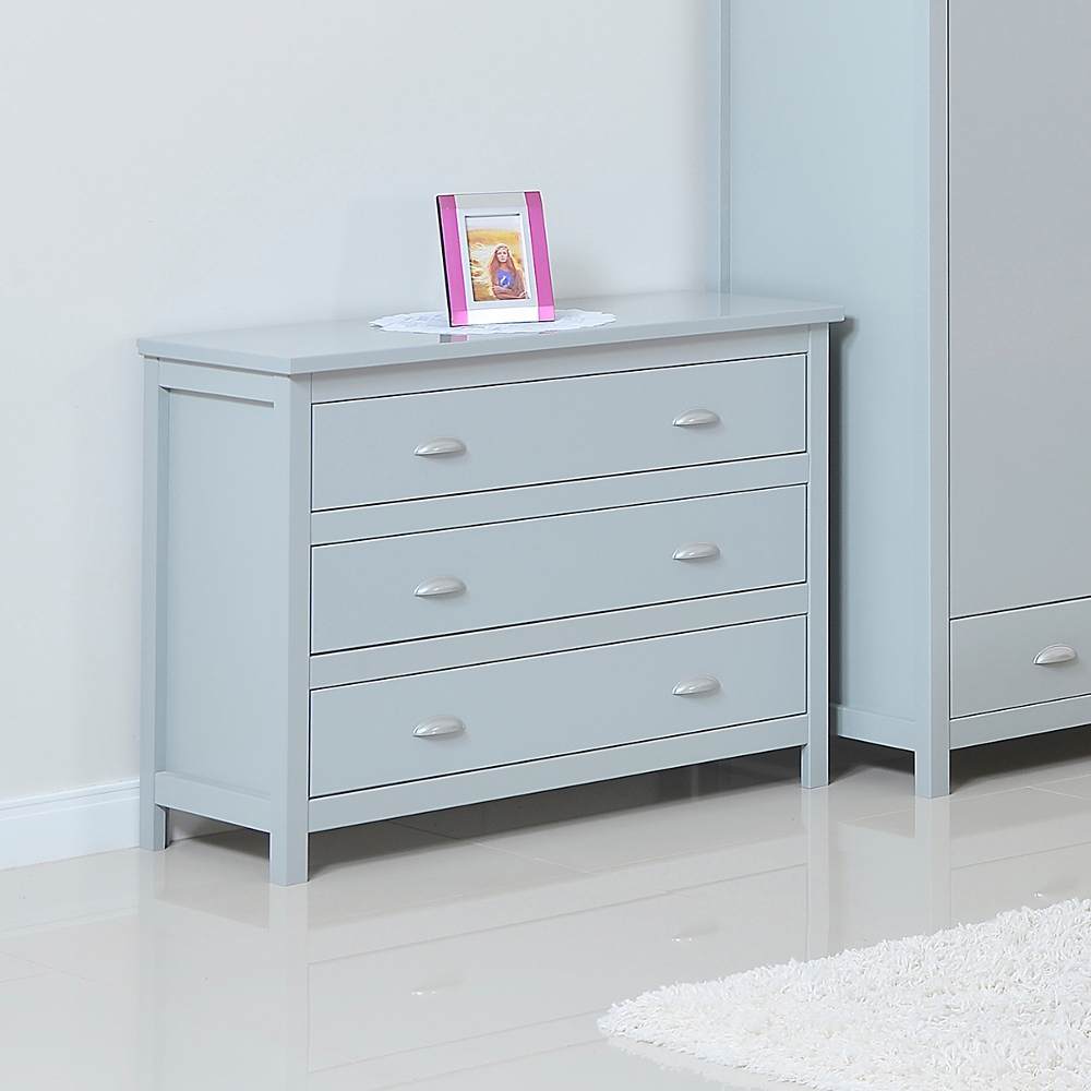 Kingston Grey Wooden 3 Drawer Chest