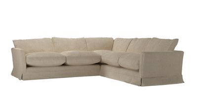 Otto Asym. Crn: LHF 2.5 Seat w RHF 2 Seat in Cashew Baylee Viscose Linen - sofa.com