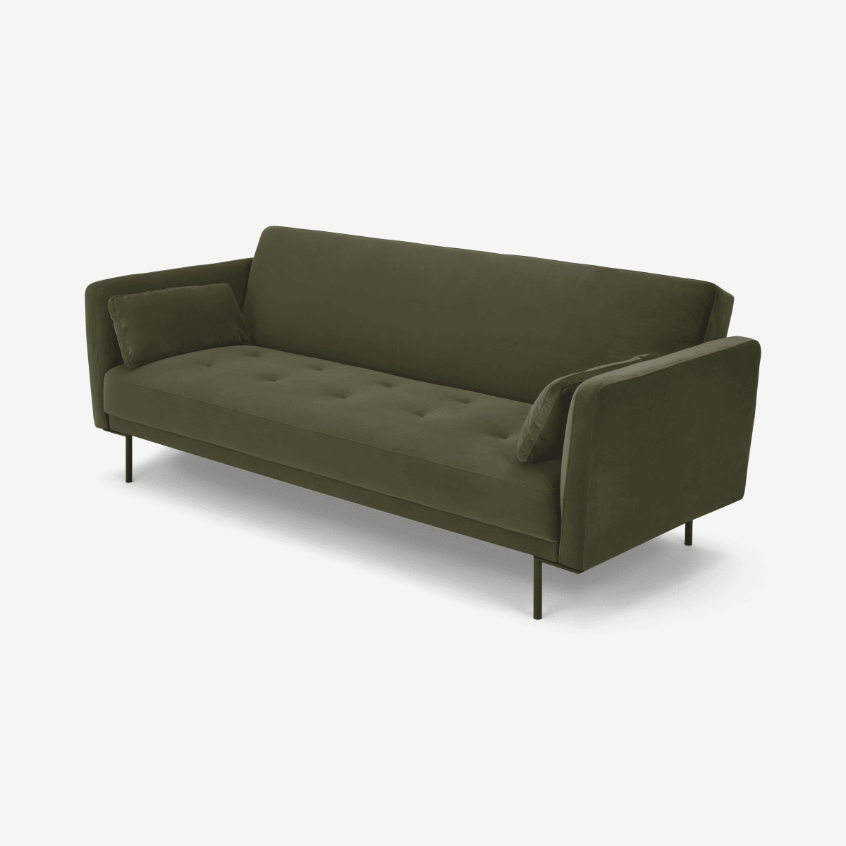 Harlow Click Clack Sofa Bed, Pistachio Green Recycled Velvet