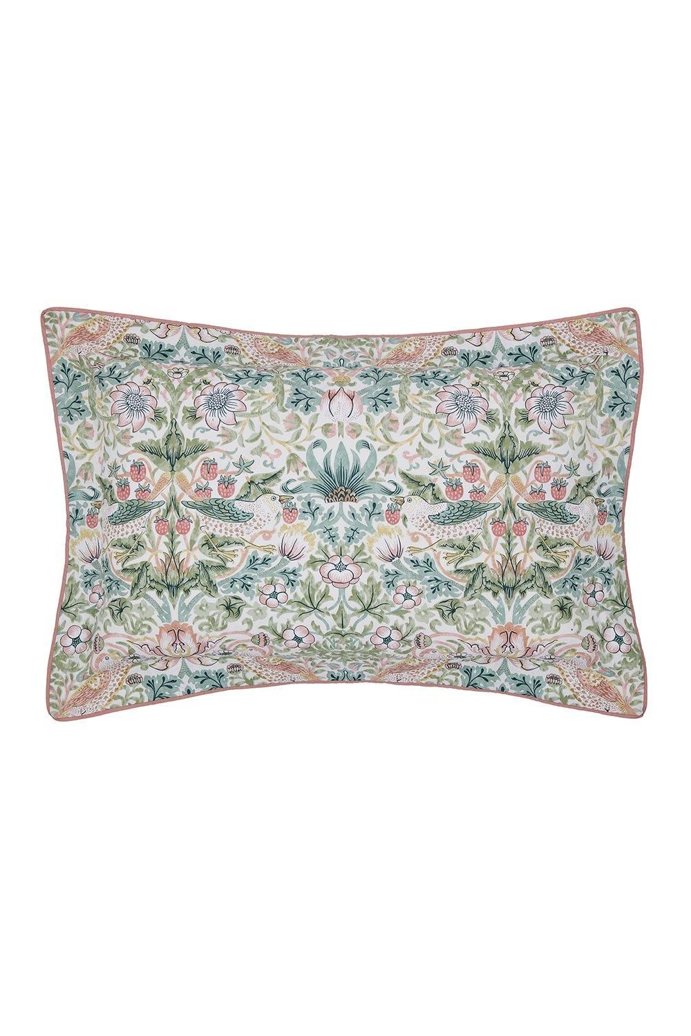 Morris & Co 'Strawberry Thief' Oxford Pillowcase in Light Pink