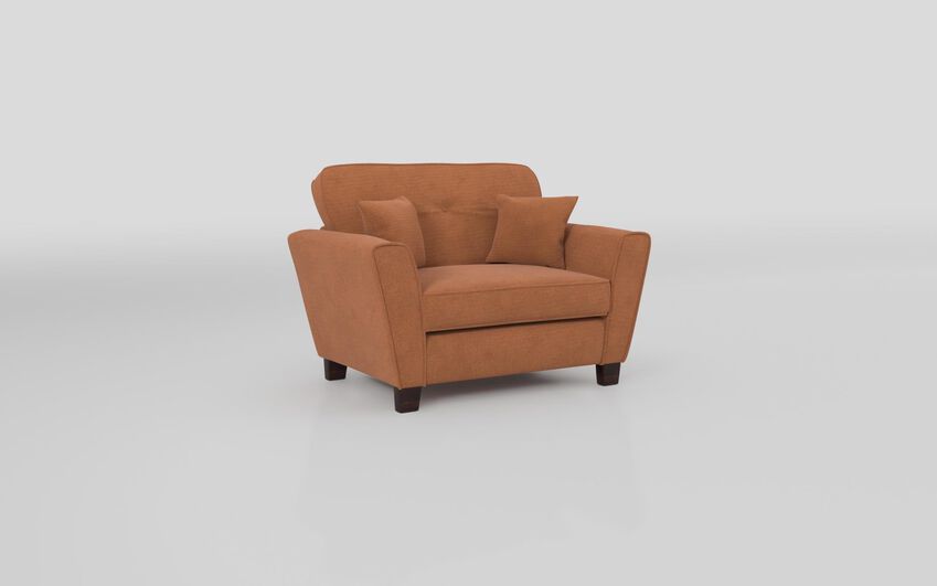 Orange Fabric Paisley Snuggle Chair