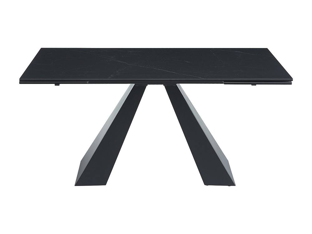 Vente-unique 6 - 10 Seater Extendable Dining Table In Tempered Glass, Ceramic and in Black