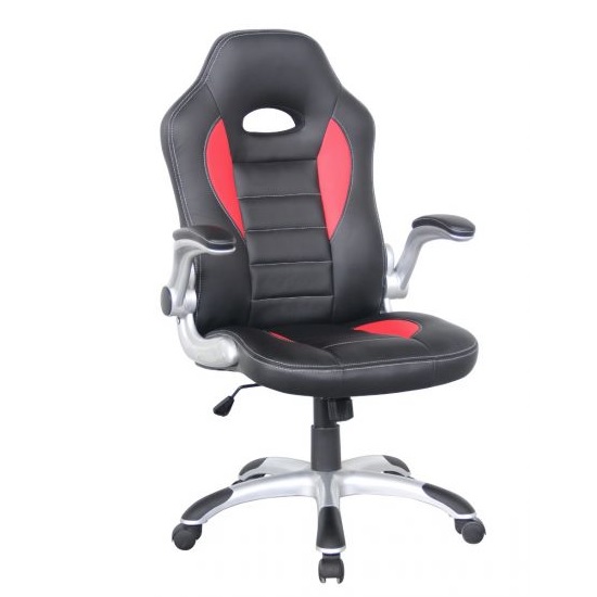 Witney Home Office Chair In Black And Red Faux Leather