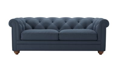 Patrick 2.5 Seat Sofabed in Midnight Blue Brushed Linen Cotton - sofa.com