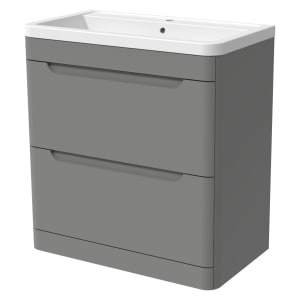 Wickes Malmo Dust Grey Freestanding J Pull Vanity Unit & Basin - 800mm