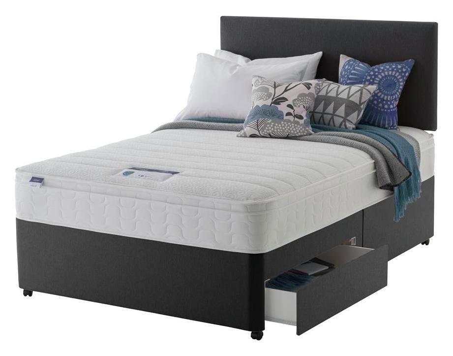 Silentnight Travis Small Double 2 Drawer Divan Bed -Charcoal