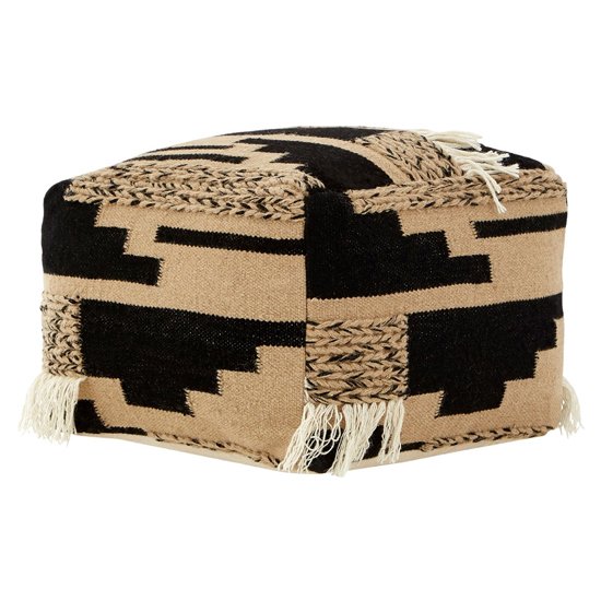 Botin Fabric Upholstred Trenza Pouffe In Multi-Colour