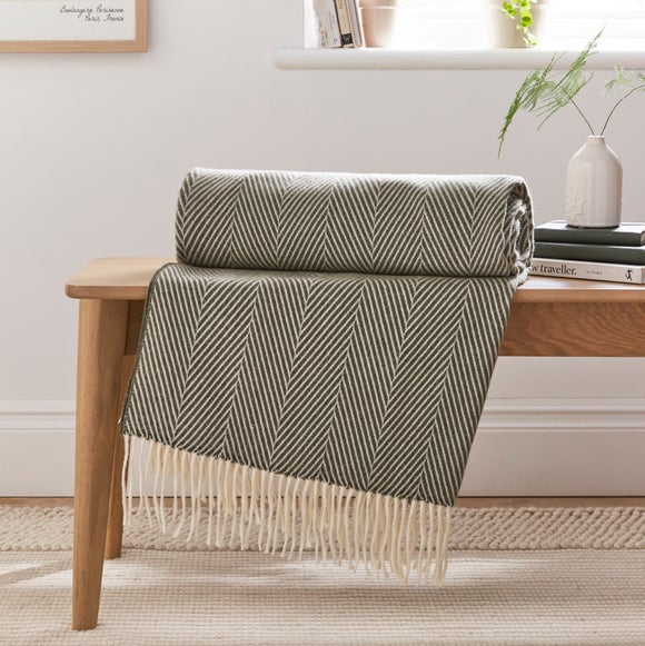 Foxton Herringbone Throw Blanket 130x180cm
