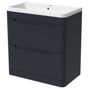 Wickes Malmo Indigo Blue Freestanding J Pull Vanity Unit & Basin - 967 x 800mm