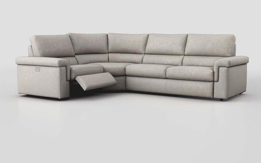 Fabric Crociale 1 Corner 3 Sofa Bed with Left Hand Facing Single Power Recliner