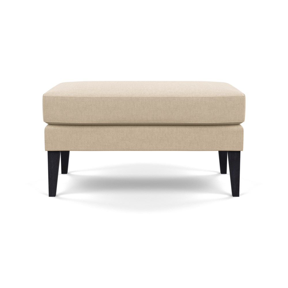 Heal's Richmond Ottoman Brushed Cotton Oat Black Feet