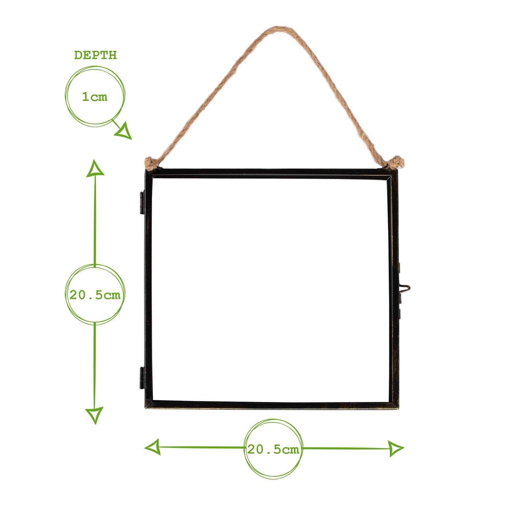 Nicola Spring 5x Hanging Metal Photo Frames - 8" x 8" - Picture Frame Wall Mounted Frame with Rope in Black 2