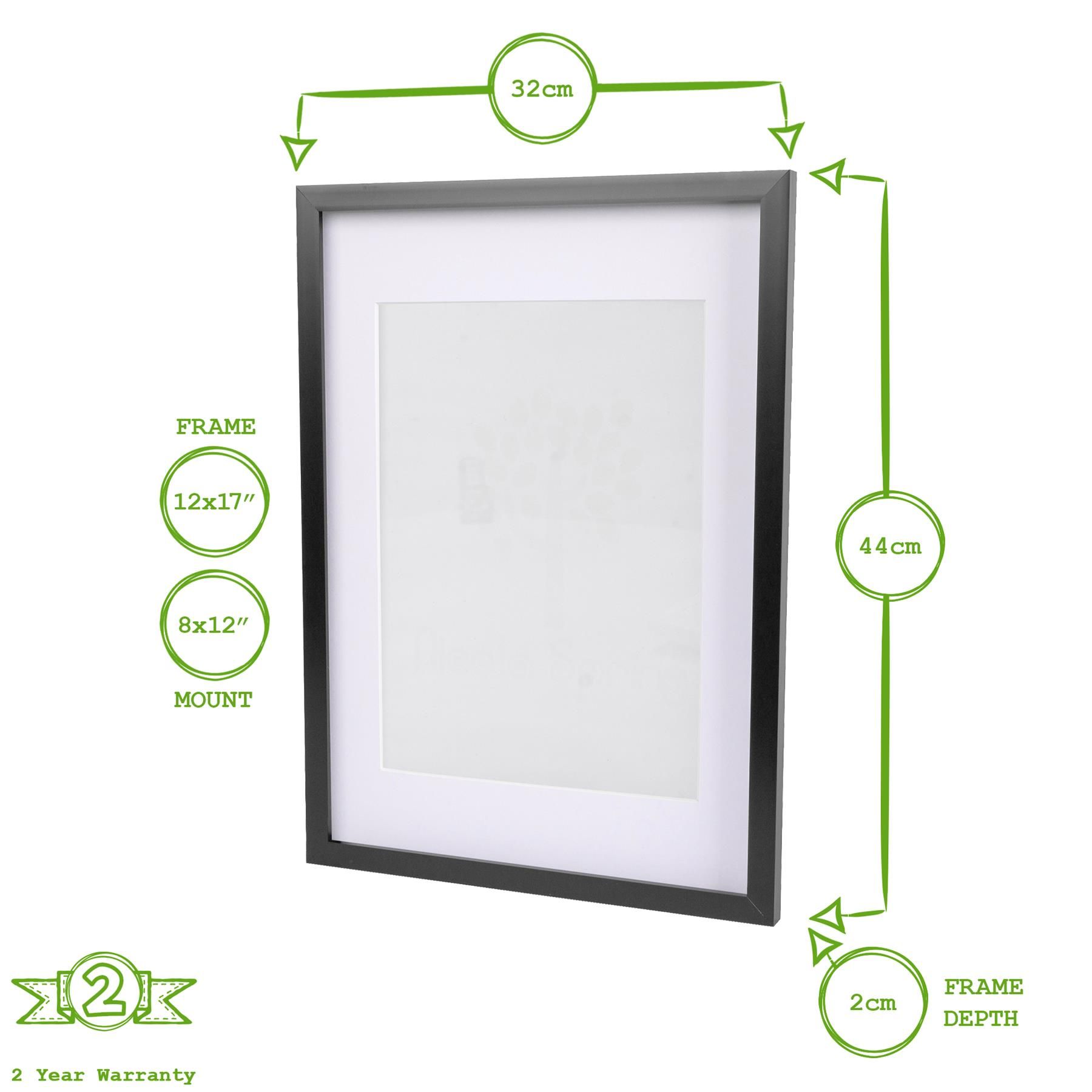 Nicola Spring Photo Frame with White A4 Mount - A3 (12" x 17") Picture Display Decor in Grey 3