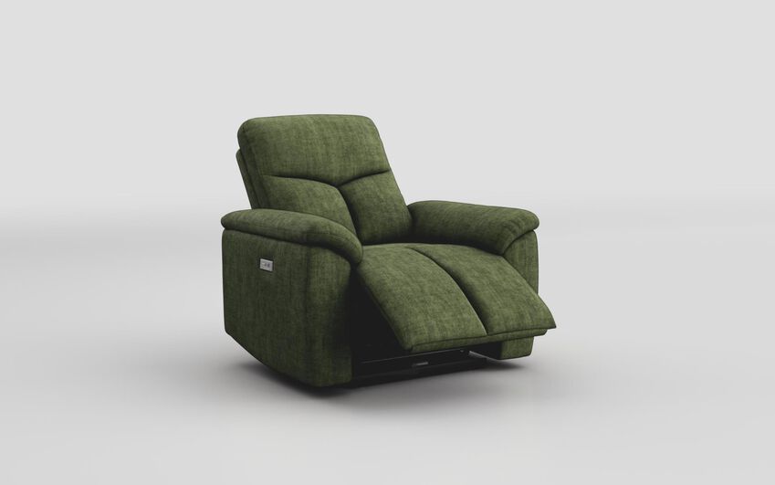 Green Fabric Caselle Power Recliner Chair