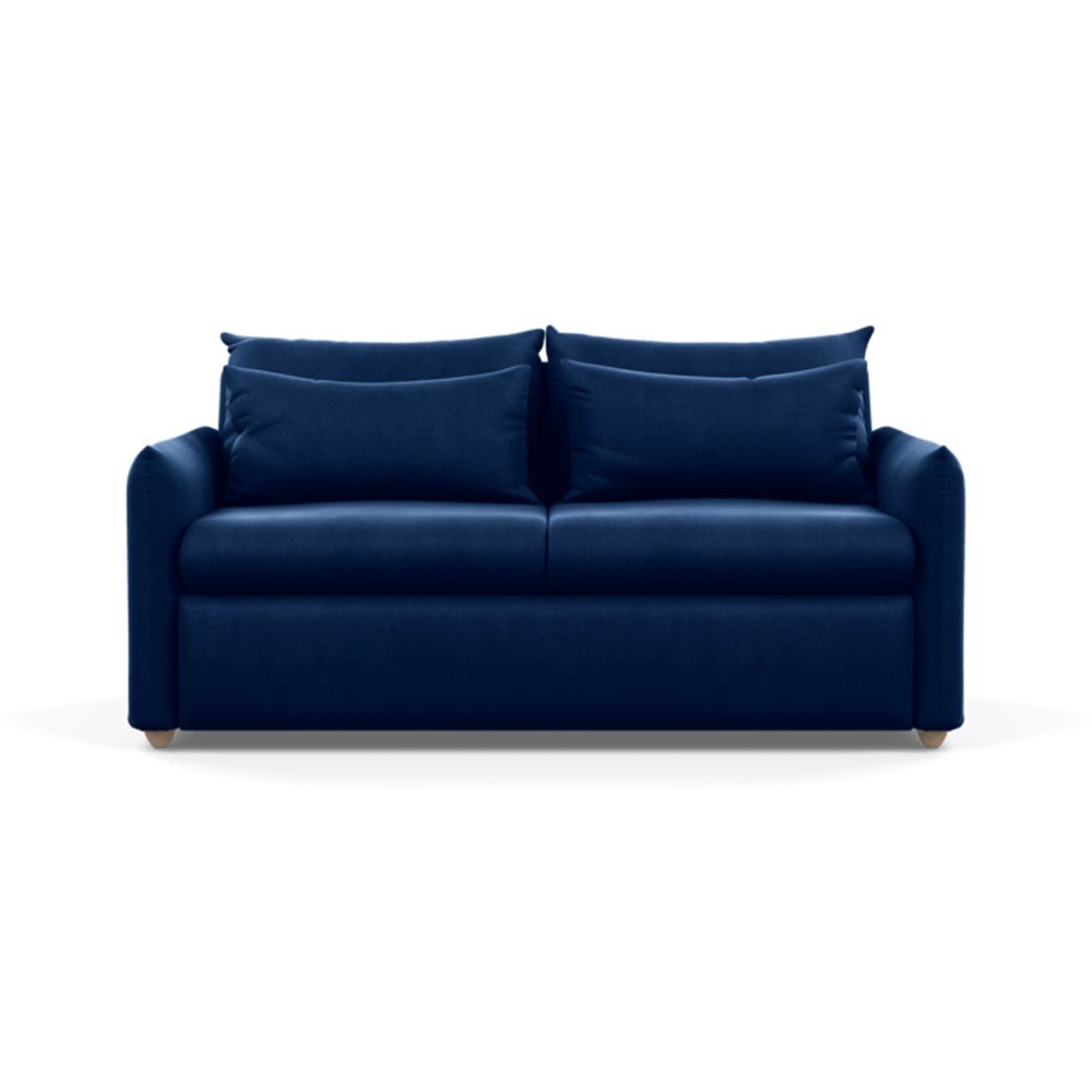Heal's Pillow Sofa Bed Velvet Midnight Natural Feet