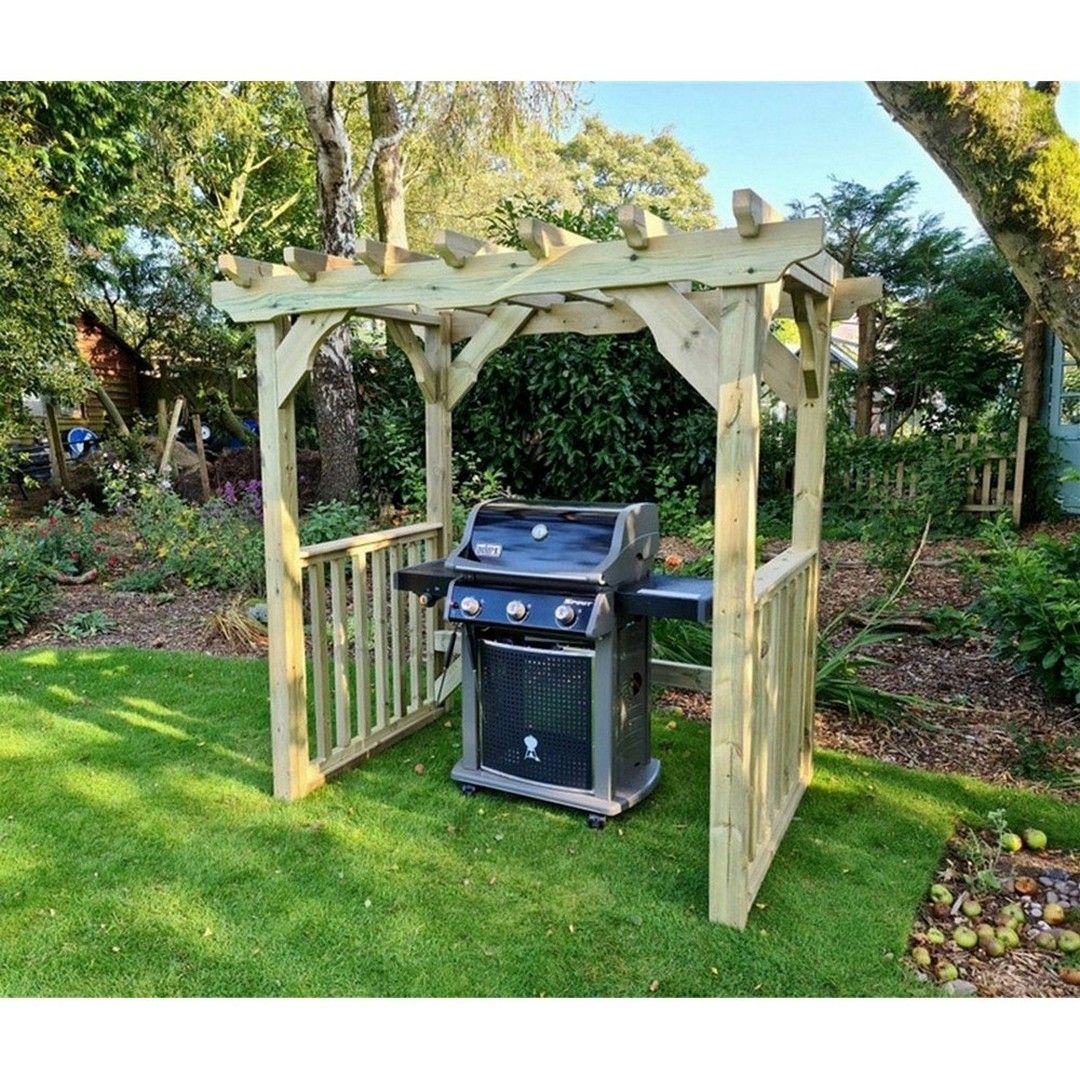 Churnet Valley Garden Furniture Ltd Lilly BBQ Hut - Timber - Minimal Assembly Required in Brown