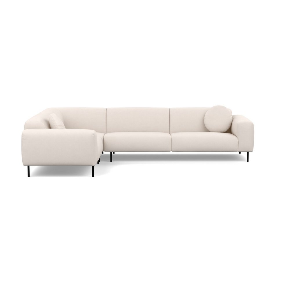 Heal's Luna Medium Left Hand Facing Corner Sofa Siena Cotton Natural Black