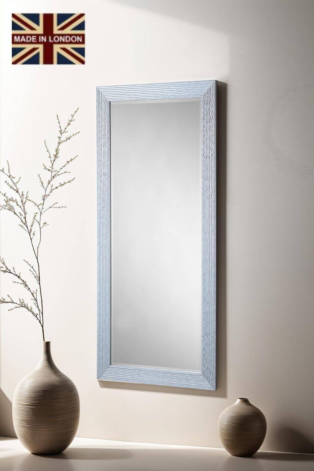 Yearn Mirrors Wave Gloss Silver Full length mirror 168.5x77cm