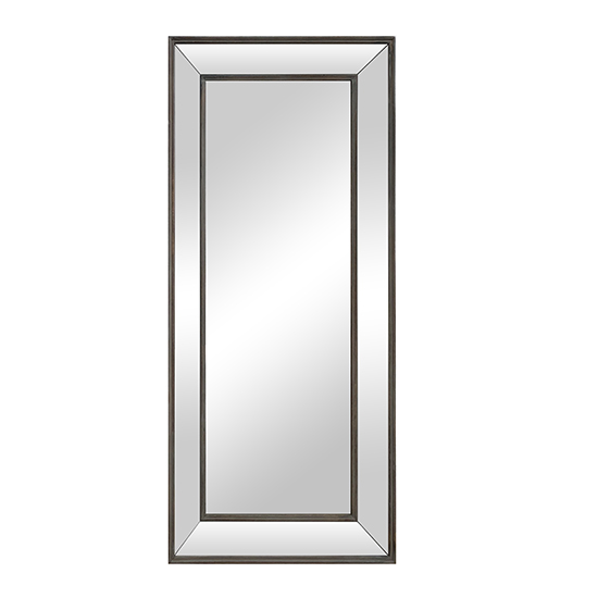 Moncton Large Bevelled Glass Bedroom Mirror In Aged Metal