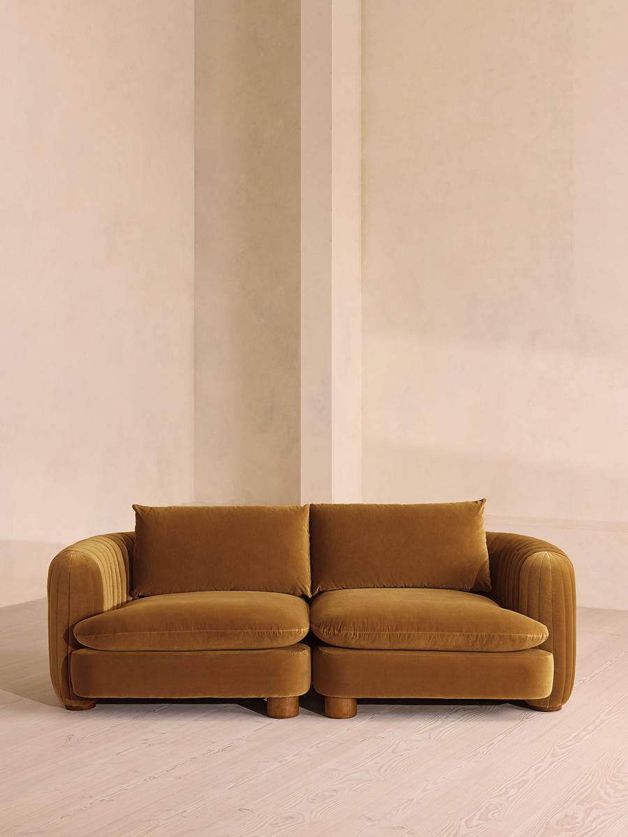 Vivienne Modular Sofa, Three Seater, Velvet Mustard