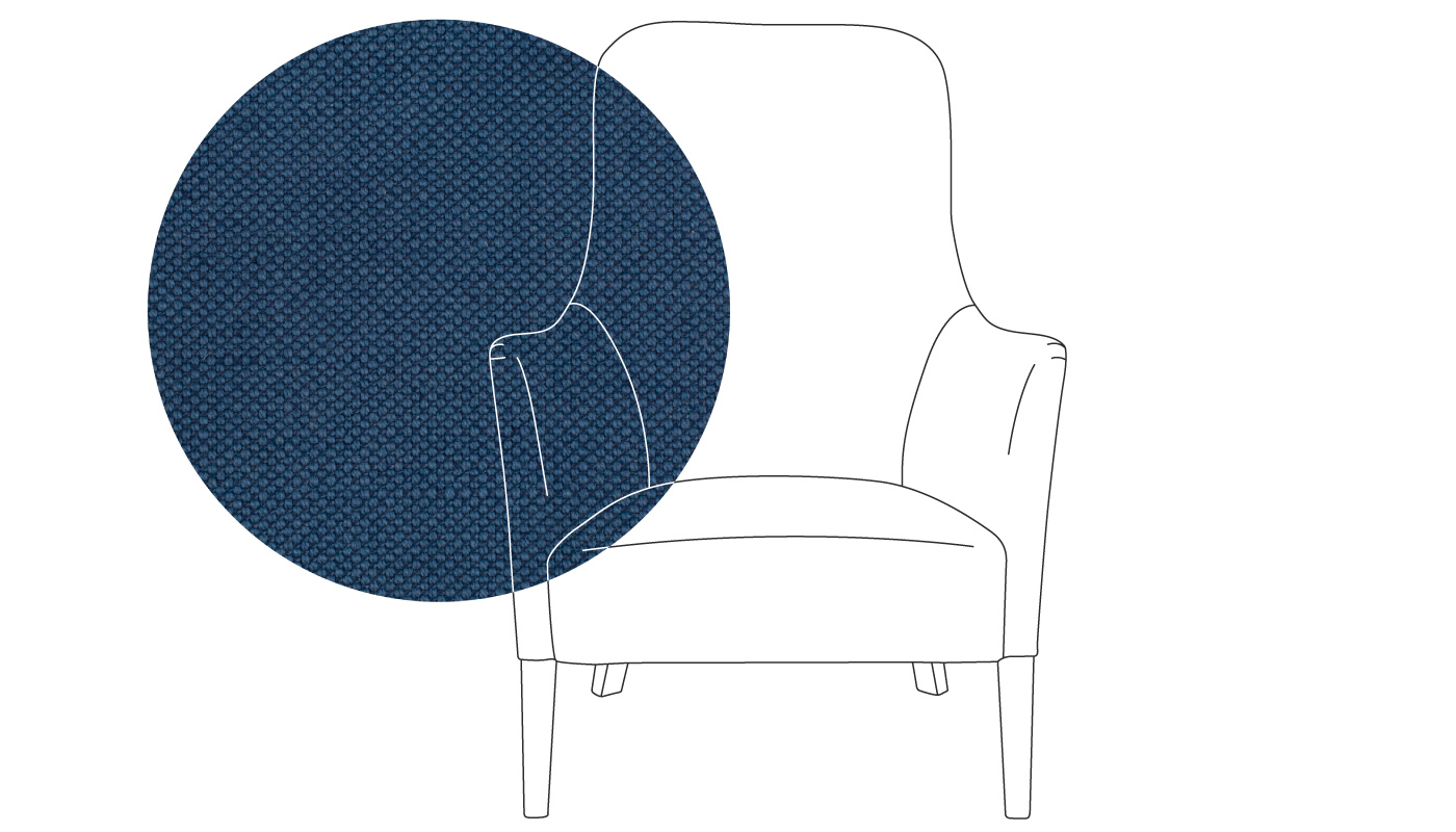 Pinch Pendel Armchair Capelo Linen-Cotton Inkspot Oak Feet