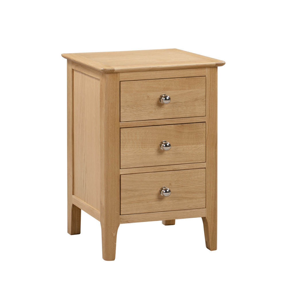 Cotswold Oak 3 Drawer Bedside Table