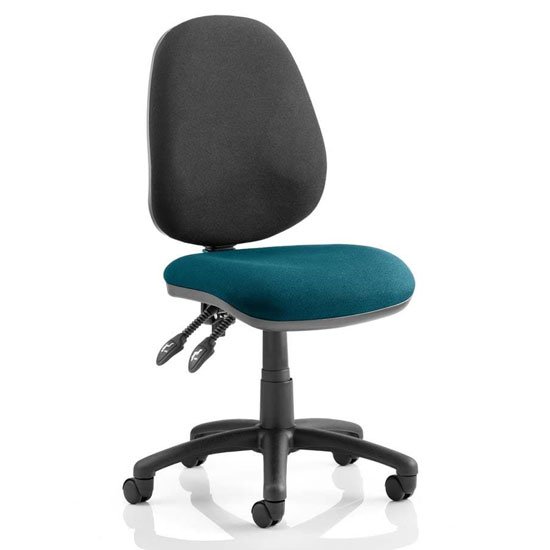 Luna II Black Back Office Chair In Maringa Teal