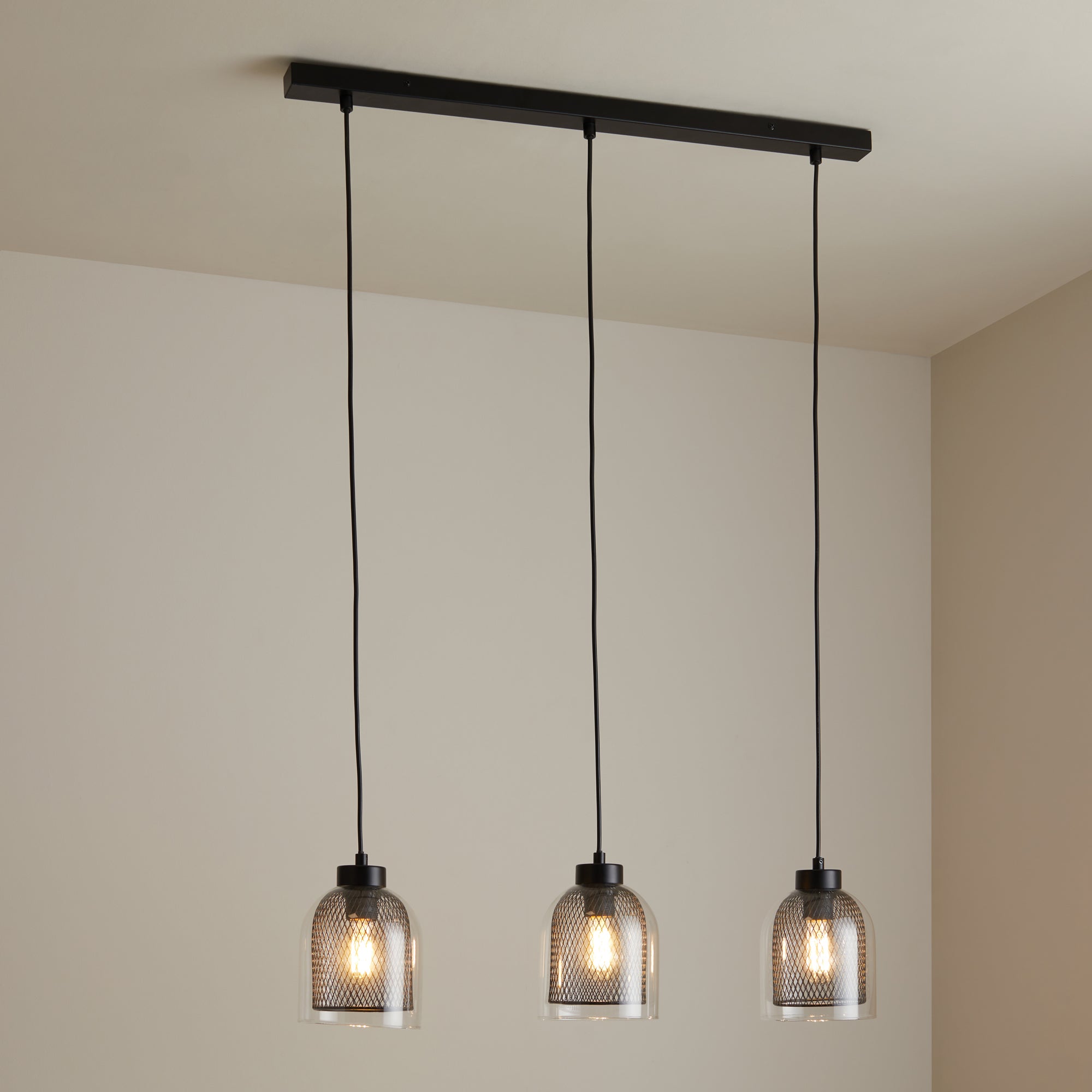 Akala 3 Light Diner Ceiling Fitting Black
