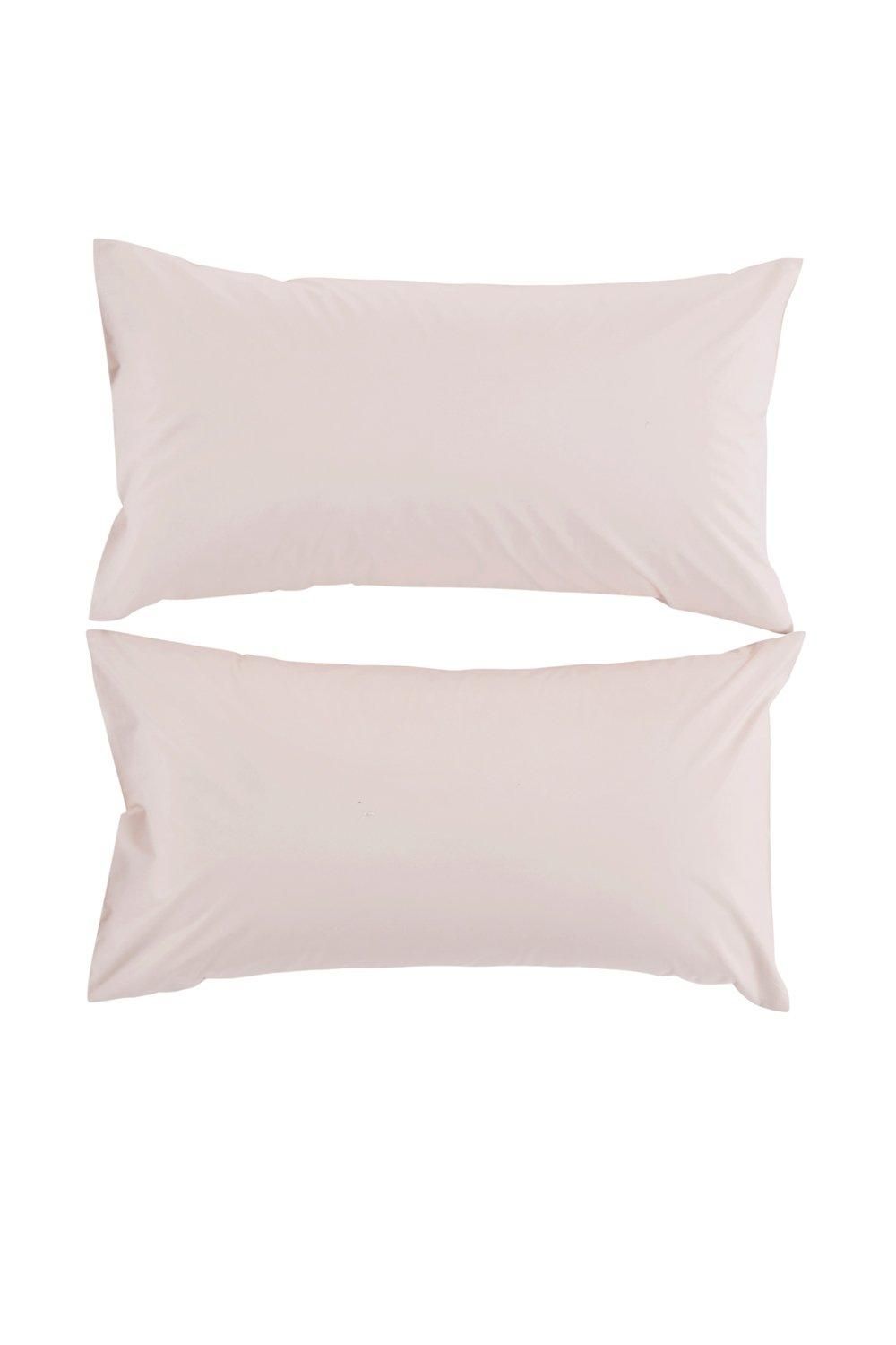 CHRISTY Pure Cotton Percale King Pillowcase Pair in Pink
