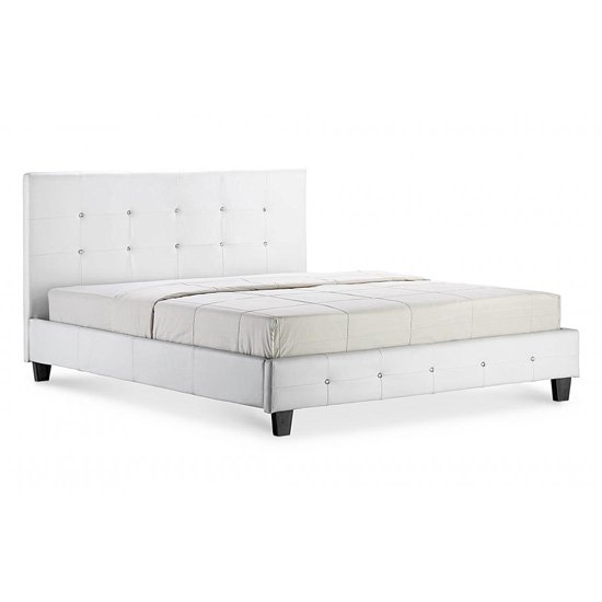 Quartz Faux Leather Single Bed In White