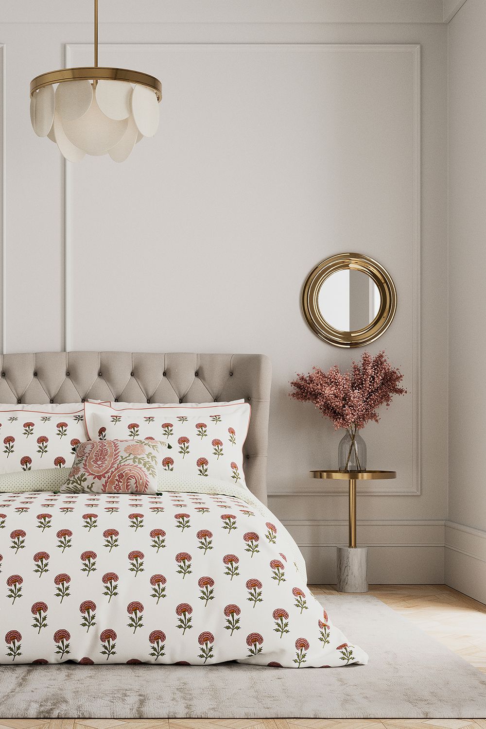 V & A 'Regal Marigold' Cotton Duvet Cover Set in Cream