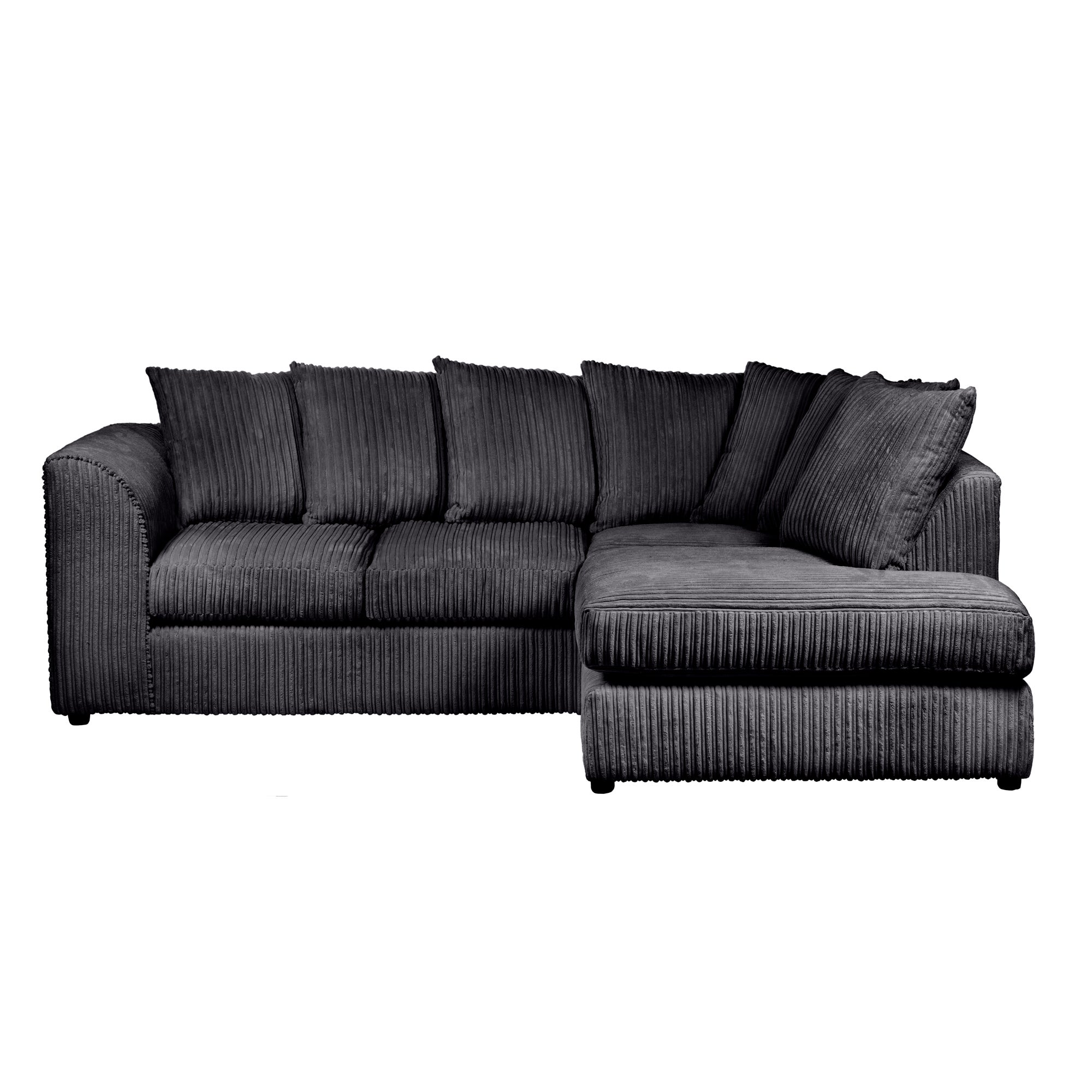 Blake Jumbo Cord Right Hand Corner Sofa Black