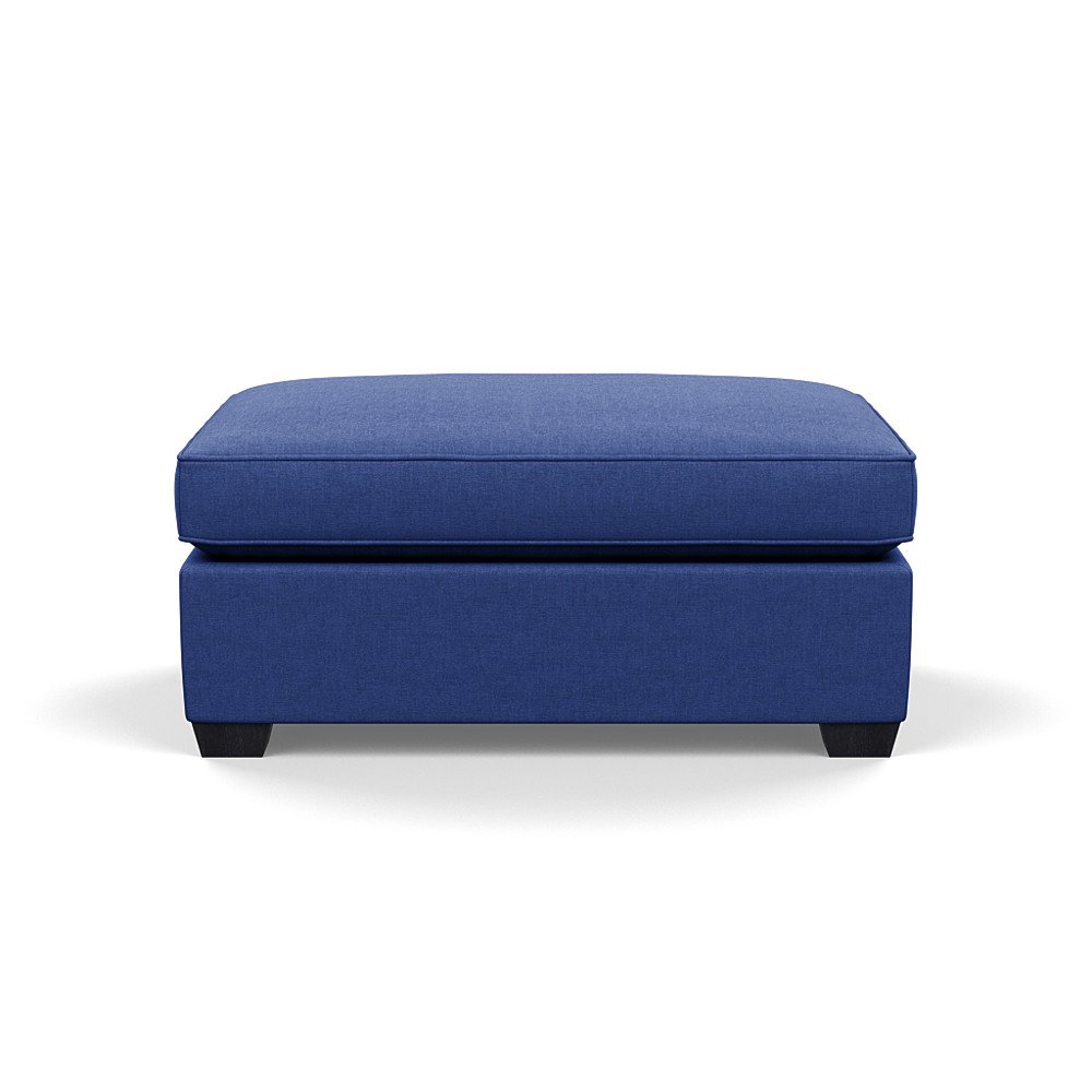 Heal's Torino Footstool Brushed Cotton Cobalt Black Feet