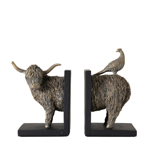 Cedar & Sage Set of 2 Highland Cow Bookends