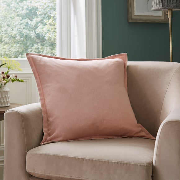 Contrast Oxford Edge Cotton & Linen Square Cushion Cover