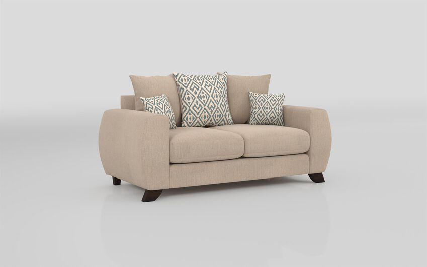 ScS Living Cream Aspen Fabric 2 Seater Scatter Back Sofa