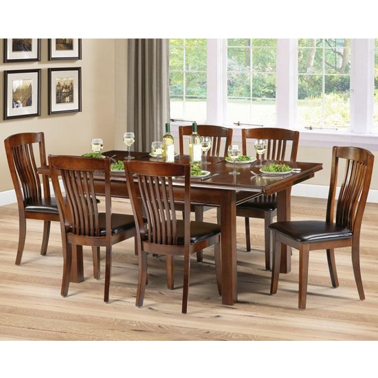 Canterbury Extending Dining Set In Mahogany With 6 Chairs