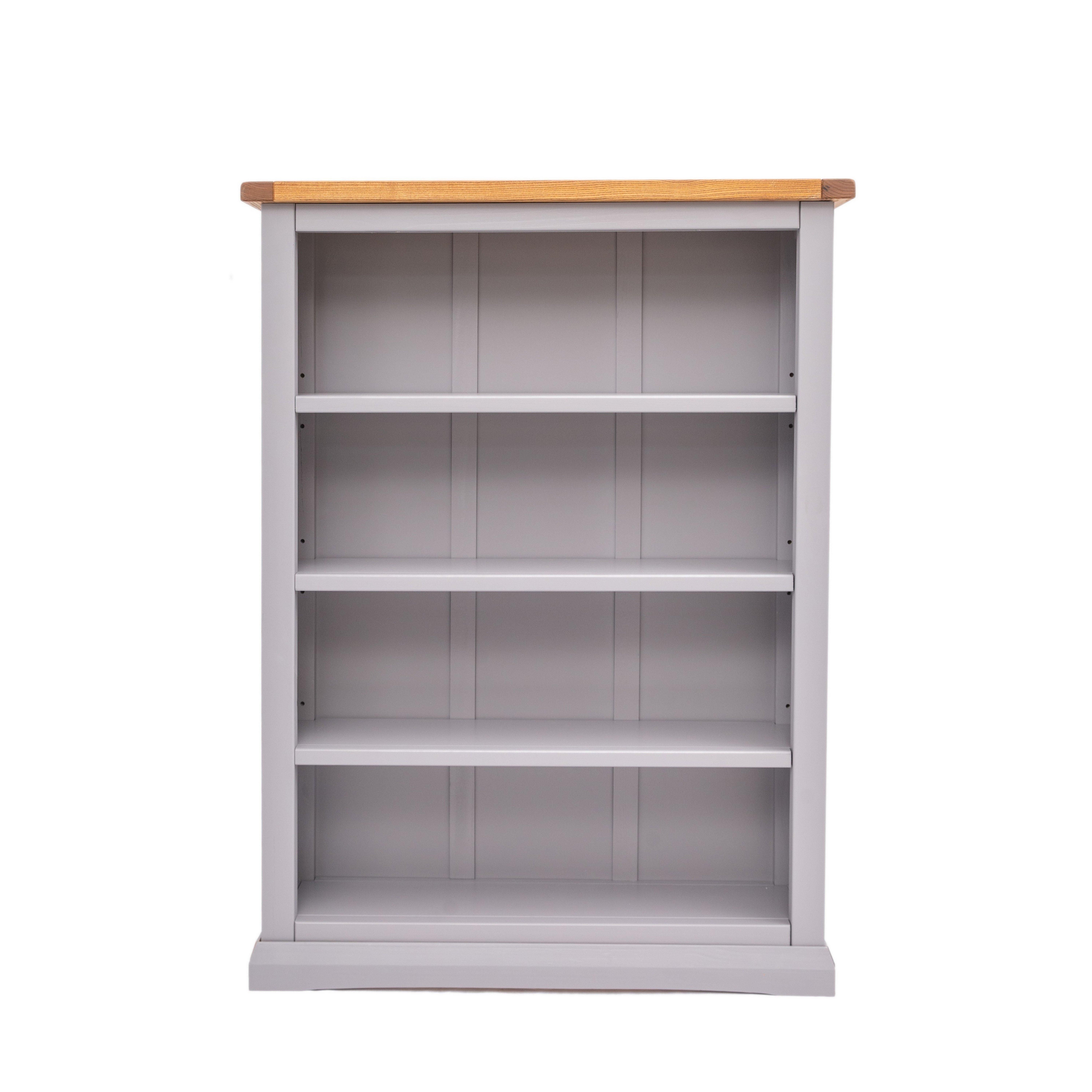 Cabinet Bits Bookcase with plinth 120x90x25cm in Grey