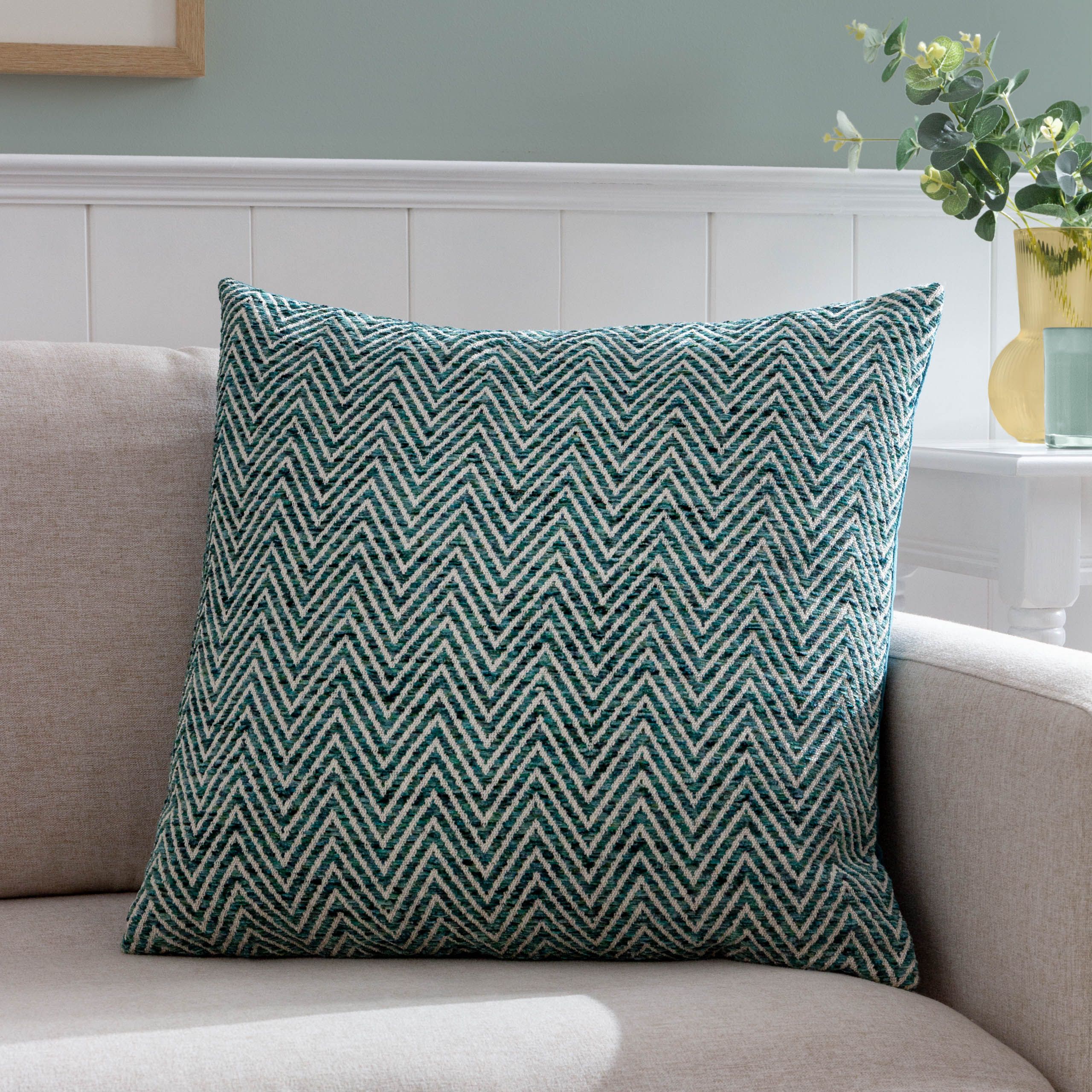 Wylder Croft Twill Woven Cushion in Teal
