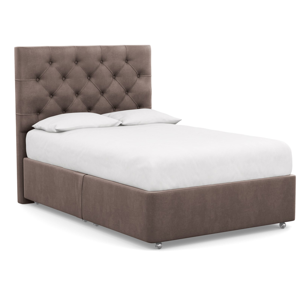 Heal's Heal's Deep Divan Double 2 Footend & 2 Continental Velvet Mink
