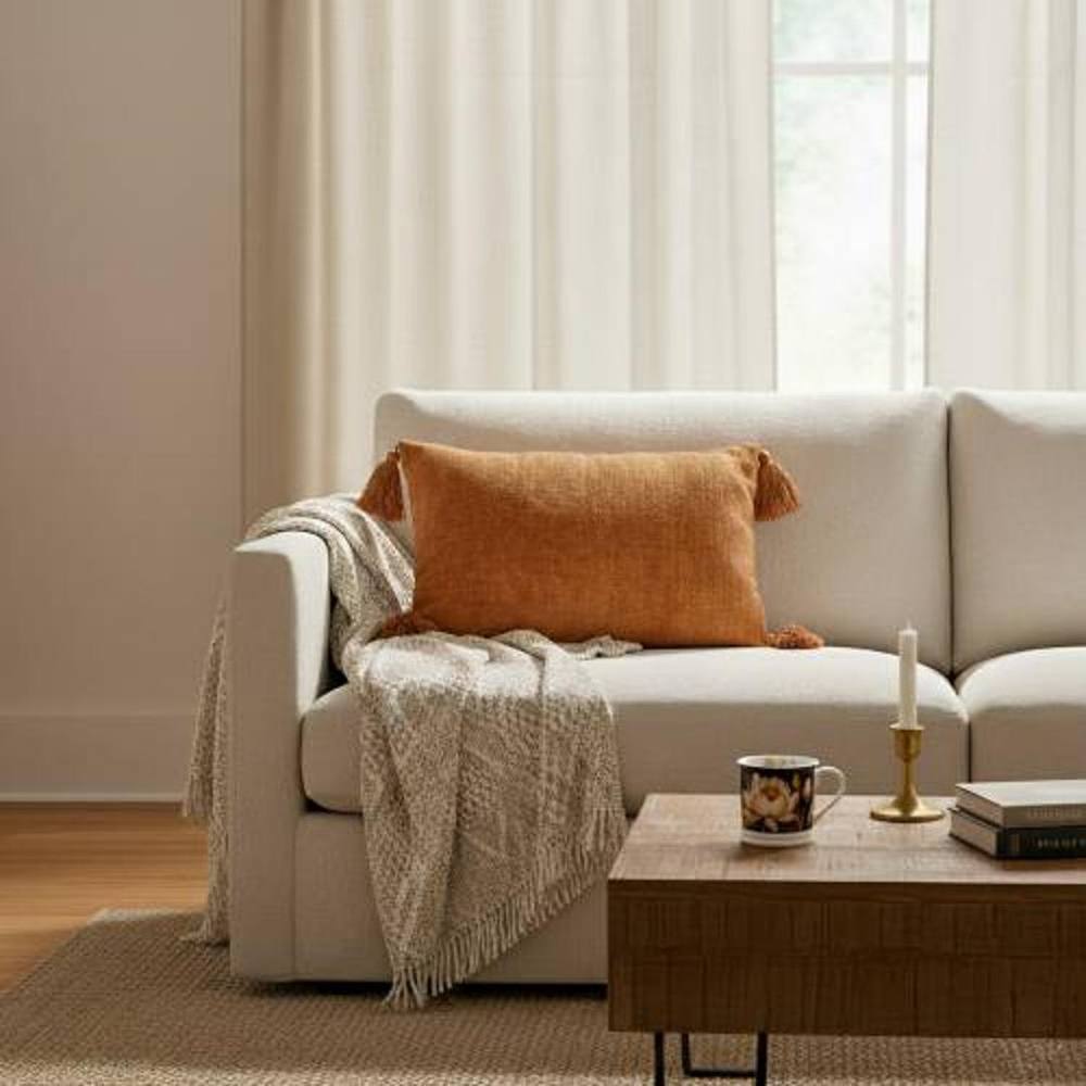 Madison & Mayfair Rectangular Terracotta Tassel Cushion