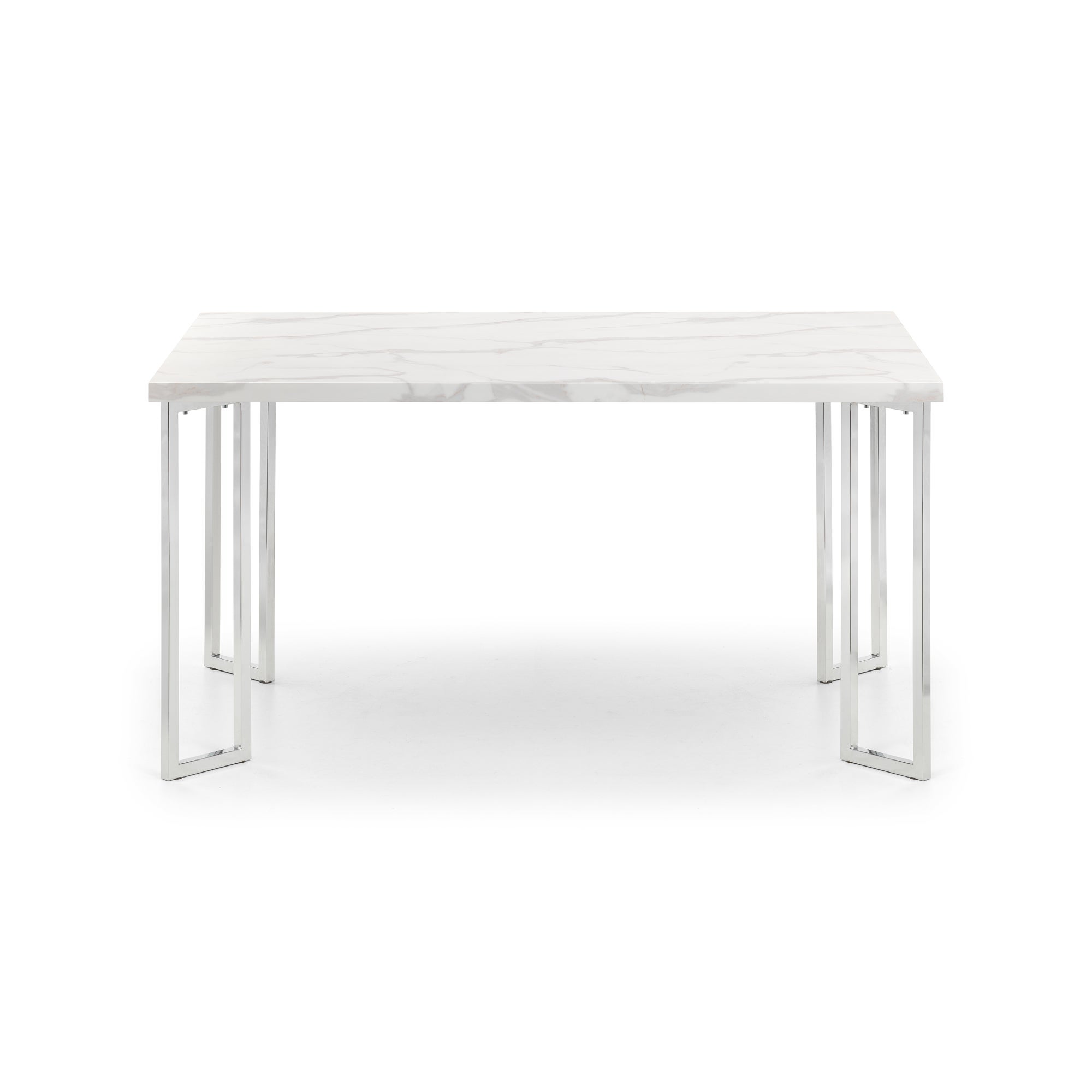 Positano Marble & Chrome Dining Table Silver
