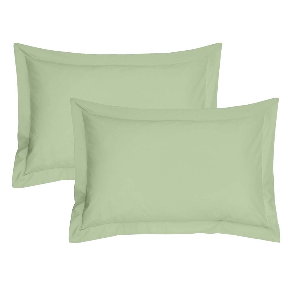 Smart Living Polycotton Oxford Percale Pillowcase Pair Non Iron in Green