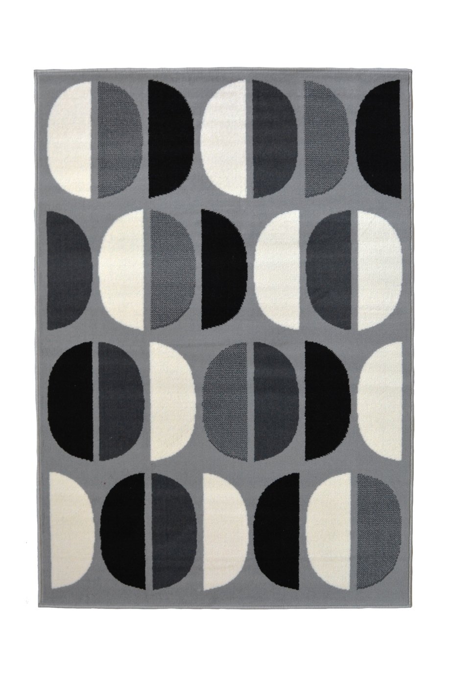 Homemaker Monochrome Geo Rug - 80x150cm - Grey