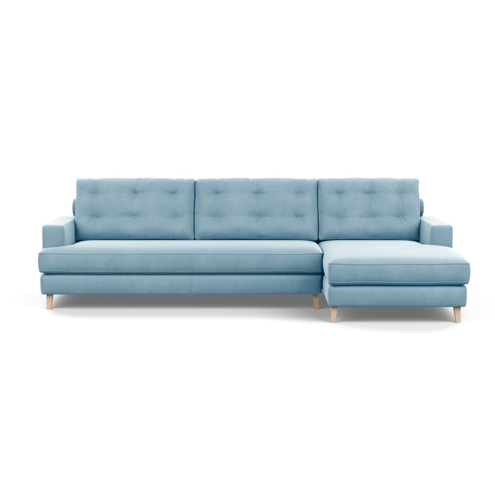 Heal's Mistral Right Hand Facing Corner Sofa Varese Velvet Sky Natural Feet