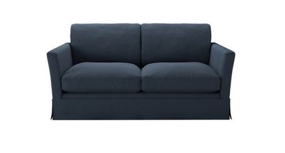 Otto 2 Seat Sofa Bed in Midnight Blue Brushed Linen Cotton - sofa.com