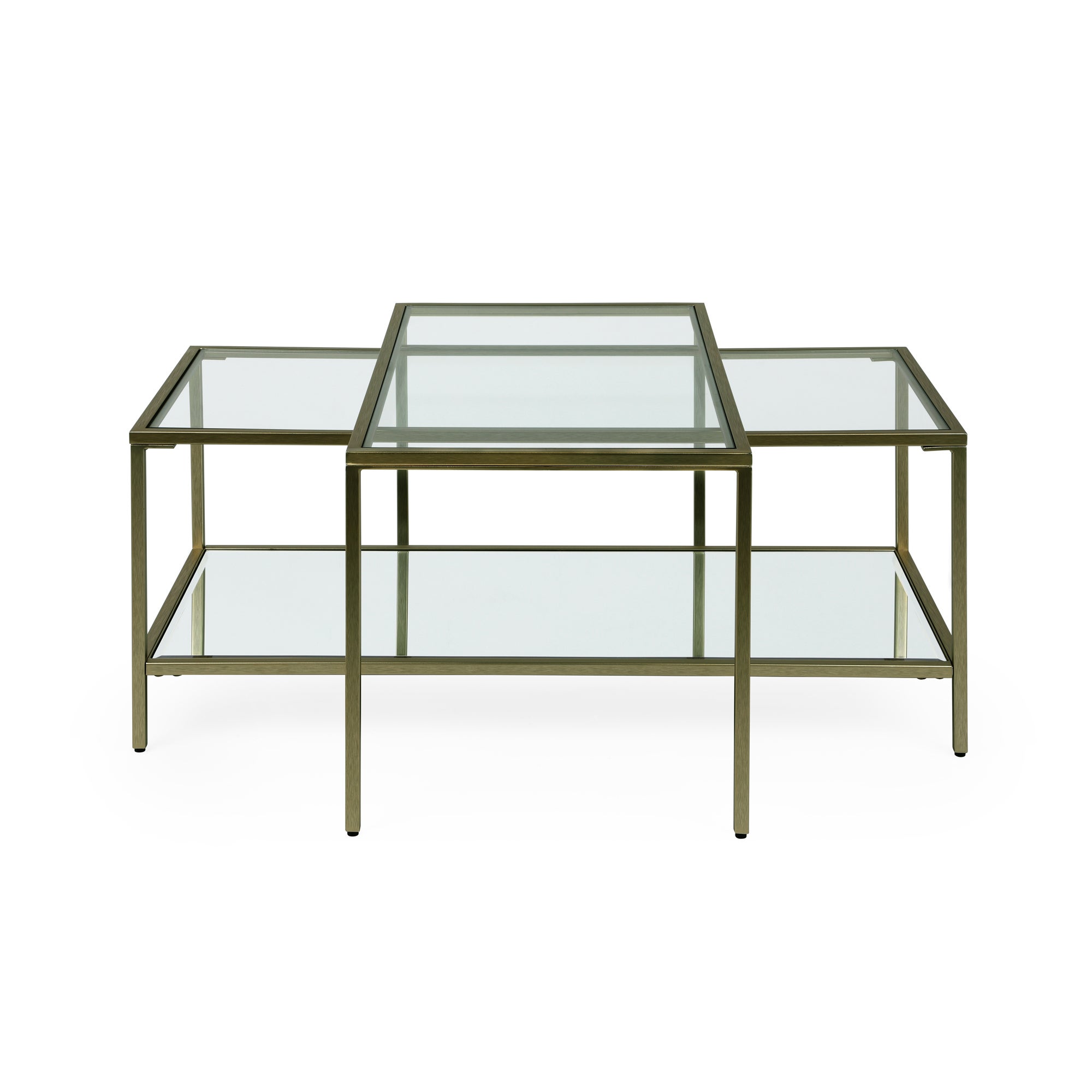 Claudia Brass Effect Coffee Nest Brown