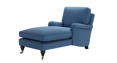 Bluebell Chaise Armchair in Heather Blue Smart Cotton - sofa.com